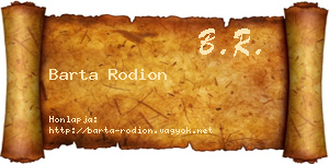 Barta Rodion névjegykártya